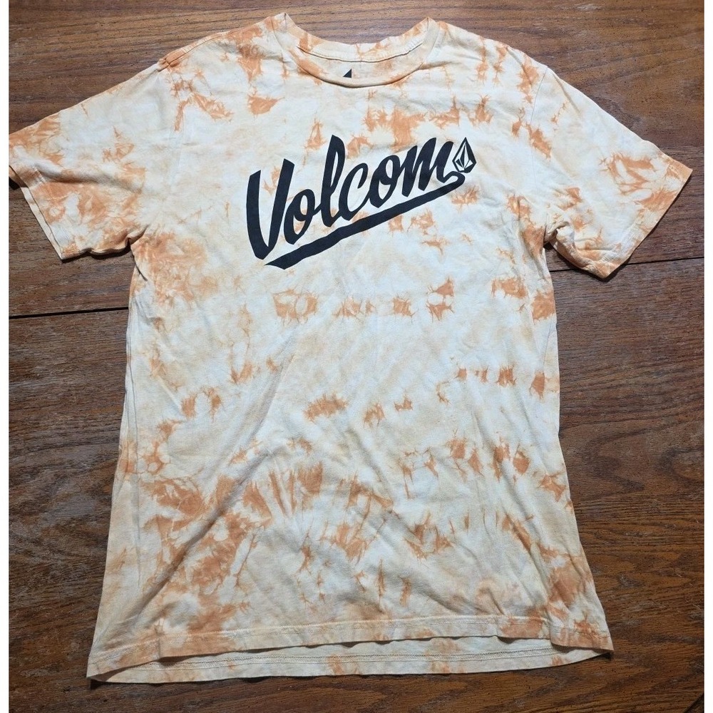 Volcom Shirt Mens Large Rust Orange Tie Dye Big Logo Grunge Skater‎ Surfer Y2K